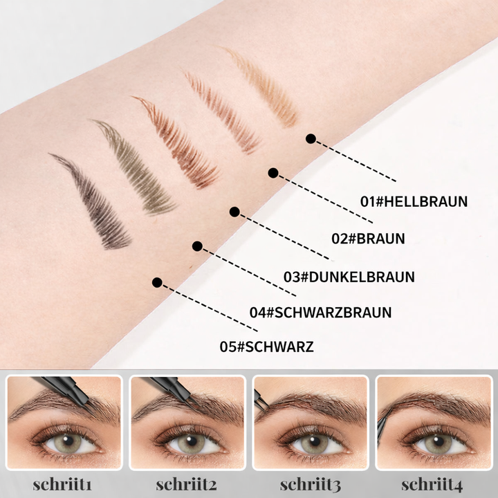 Hand hält den BROWFIX Augenbrauenstift. Einfache Anwendung für präzise, gepflegte & wasserfeste Augenbrauen.
