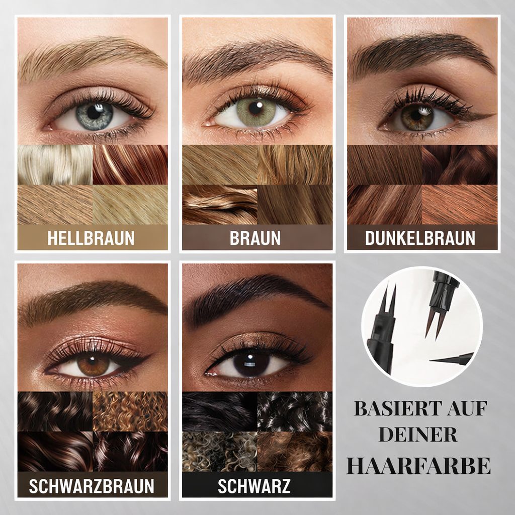 Ergebnis: Perfekt geformte, natürlich aussehende Augenbrauen mit dem langanhaltenden BROWFIX Brauenstift.