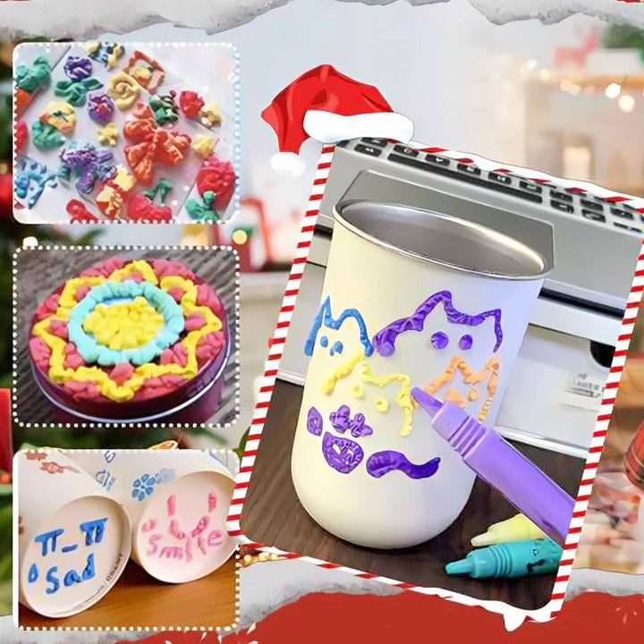 BubbleArt 3D Marker Set mit leuchtenden Farben für kreative Popcorn-Effekte und einzigartige Kunstwerke.