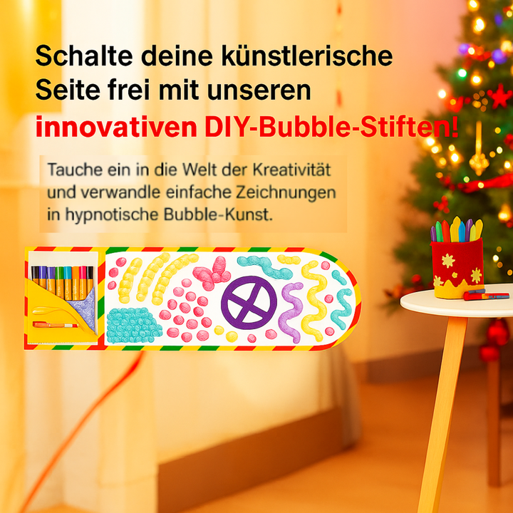 BubbleArt 3D Marker Set: Kreativstifte für Kinder und Erwachsene, ideal für DIY Kunst mit Popcorn-Textur.
