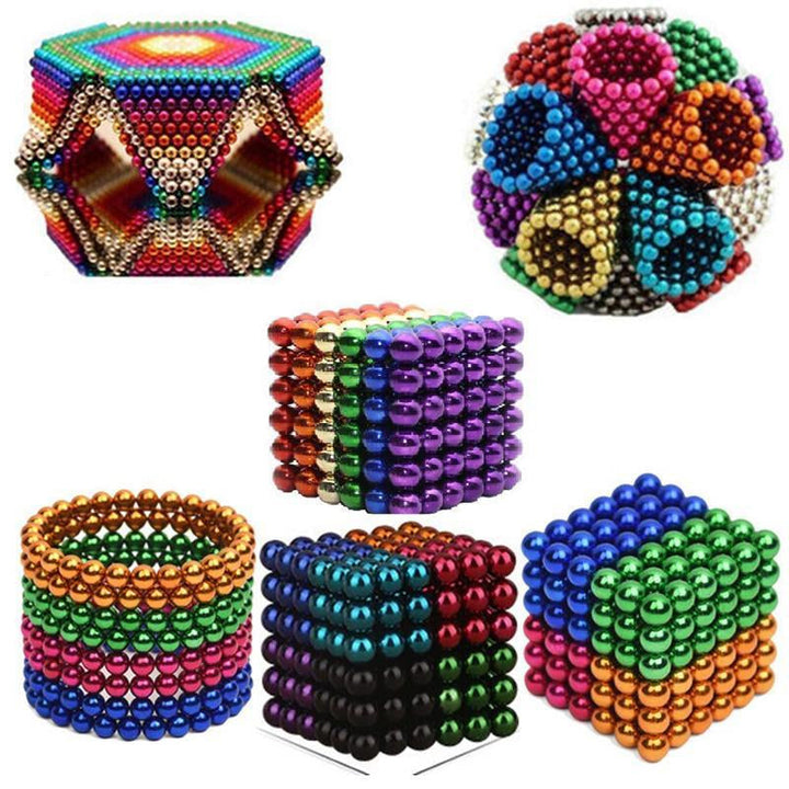Kreative Formen aus ColorMagnet Magnetkugeln; fördert Denkspiel und Basteln für alle Altersgruppen.