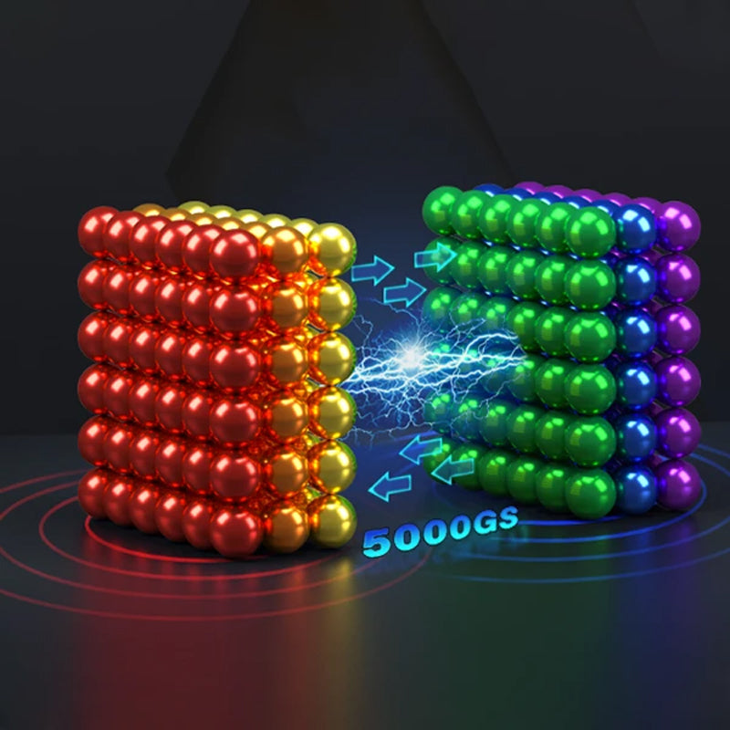 Magnetkugeln als Denkspiel zur Konzentrationsförderung; innovatives Anti-Stress-Fidget-Spielzeug.