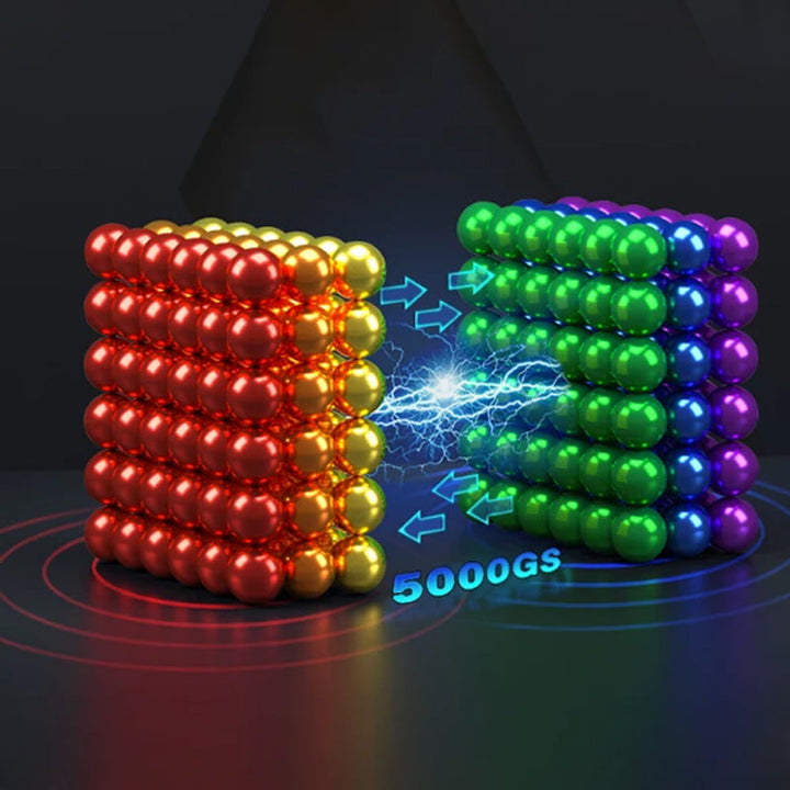 Magnetkugeln als Denkspiel zur Konzentrationsförderung; innovatives Anti-Stress-Fidget-Spielzeug.