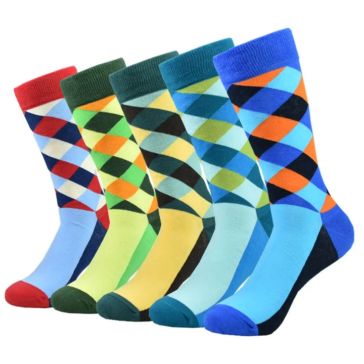 Socken Herren 40-46: 5er-Pack bunte Business- und Freizeitsocken. Ideal für die kalte Jahreszeit.