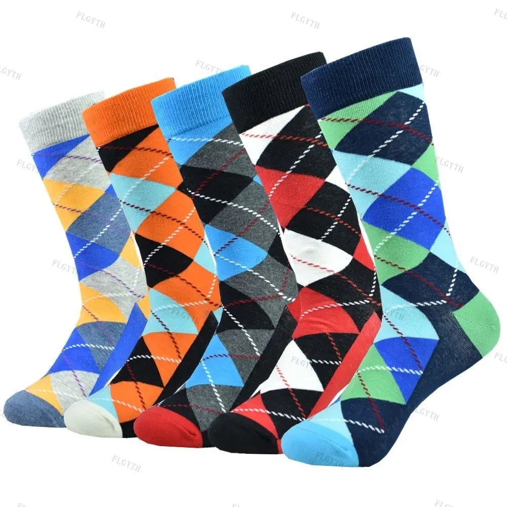 Detailansicht: Elastisches Bündchen der bunten Herren Socken. Komfortable Herbst Winter Freizeitsocken 40-46.