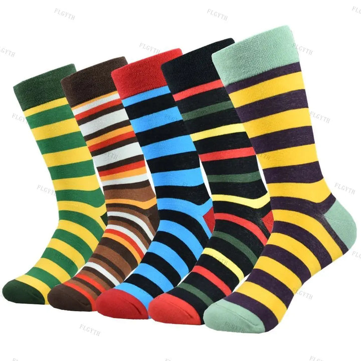 Gemischtes Sockenset 5er-Pack: Herren Business- & Freizeitsocken. Bunt und warm für Herbst/Winter, Gr. 40-46.