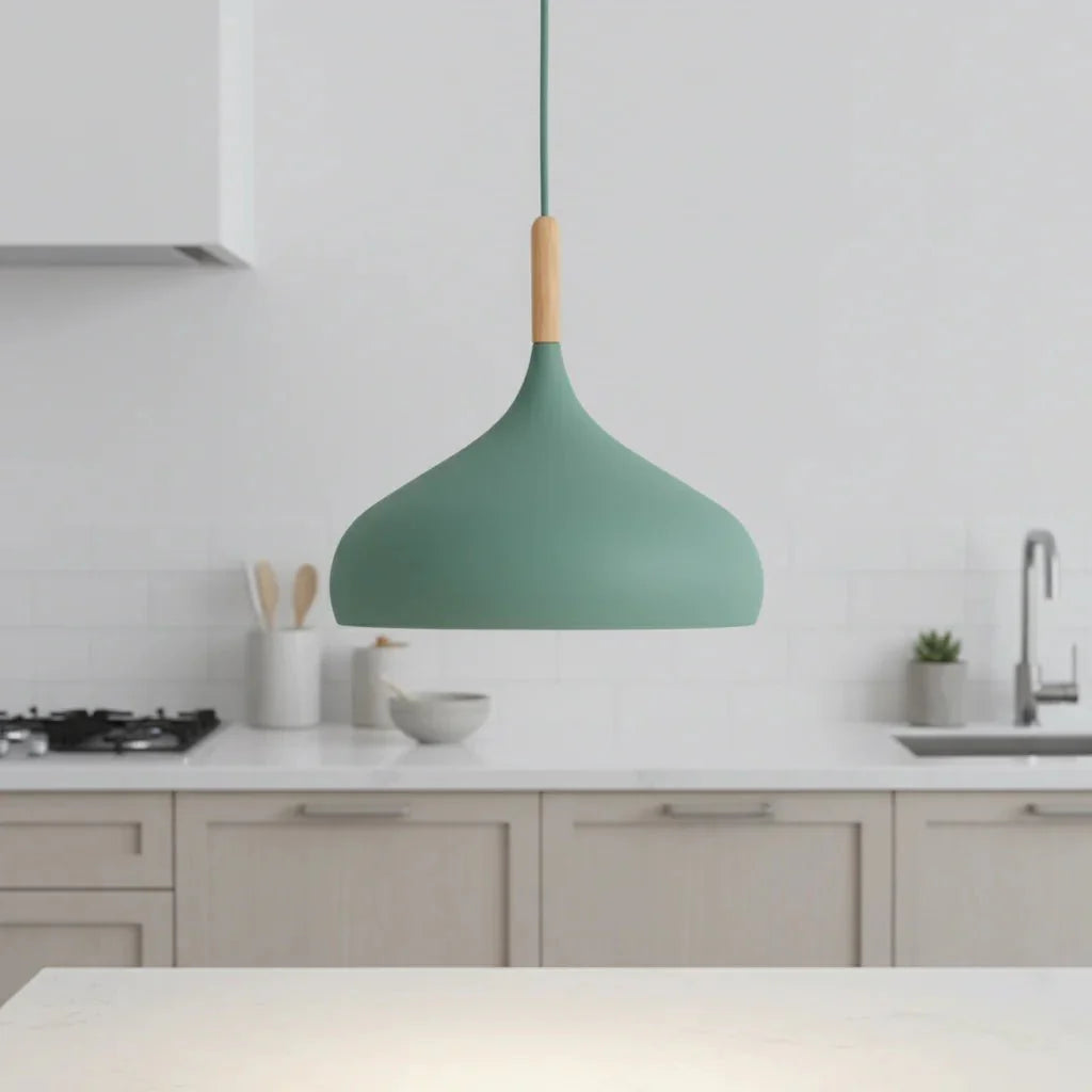 Bunte nordische Pendelleuchte, minimalistisches Design, moderne Hängelampe aus Metall für Wohnzimmer, Küche, Esszimmer.