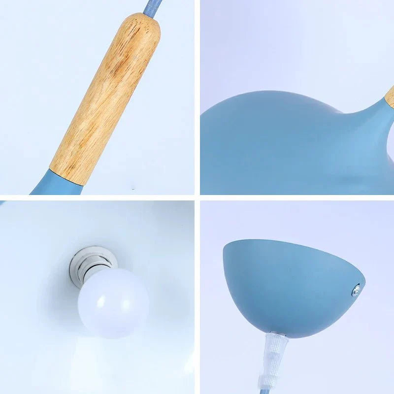 Elegante bunte Nordische Pendelleuchte. Moderne Hängelampe mit minimalistischem Design für stilvolle Raumbeleuchtung.