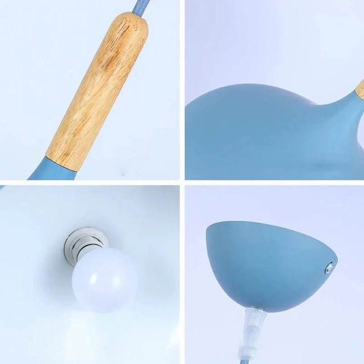 Elegante bunte Nordische Pendelleuchte. Moderne Hängelampe mit minimalistischem Design für stilvolle Raumbeleuchtung.