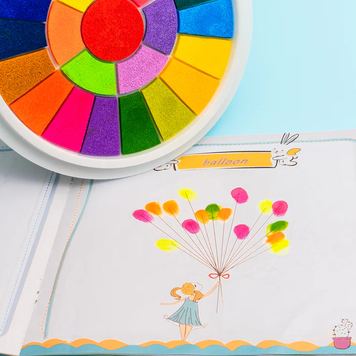 Originelles Geschenk für Kinder: Buntes Fingerfarben-Kunstset, perfekt für Stunden kreativen Spielspaßes zu Hause.