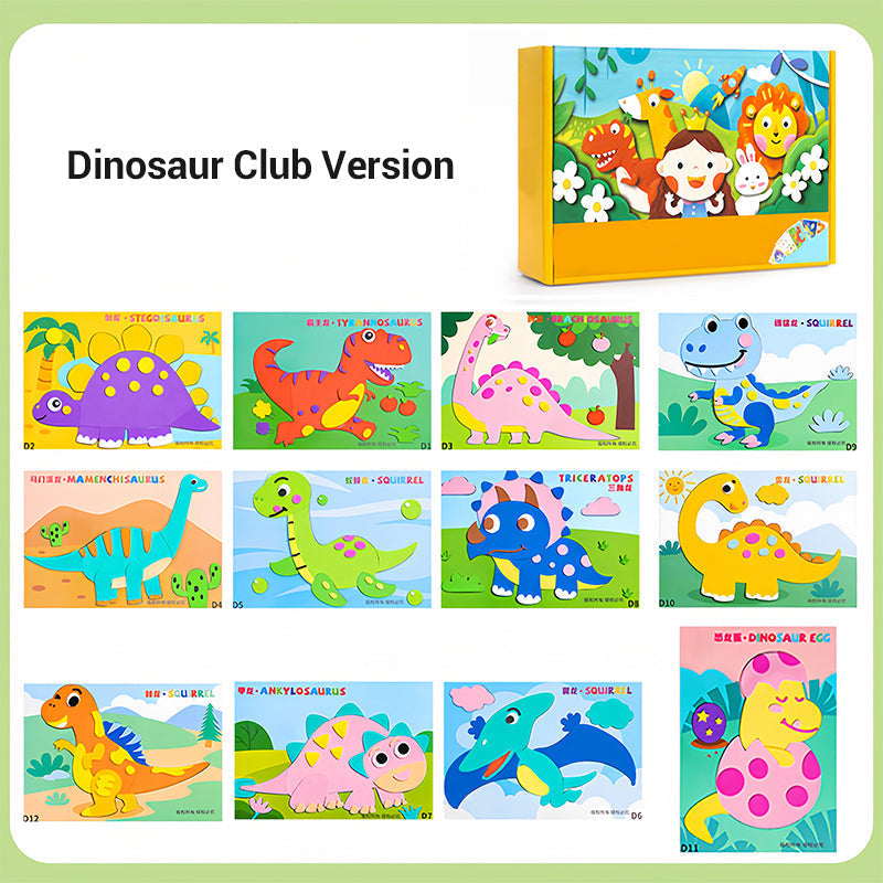 Farbenfrohes Kinder 3D Sticker-Bastelset, tolles Geschenk, fördert kreative Entwicklung & Spaß. 