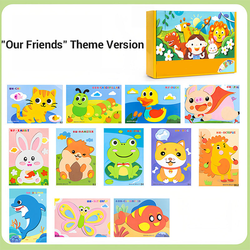 Bastelspaß für die Vorschule: 3D Sticker-Set aus EVA-Schaum, fördert Kreativität & Motorik der Kinder. 