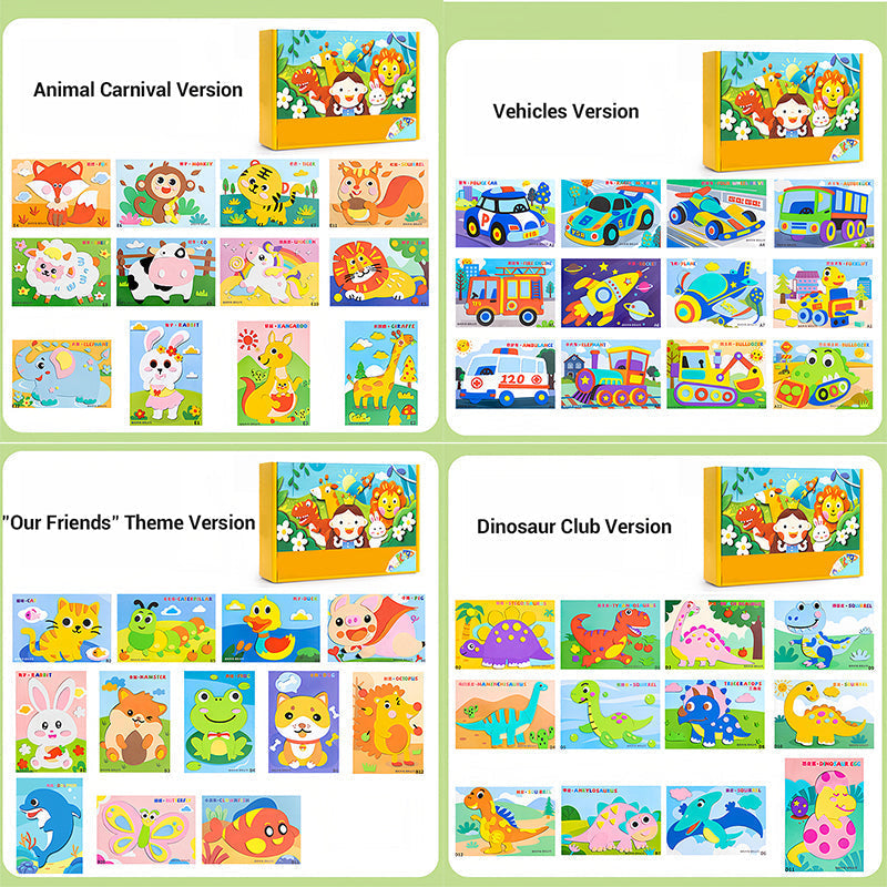 Kinder 3D Sticker-Set für Bastelaktivitäten, ein kreativer Lernspaß zur Förderung der Fantasie. 