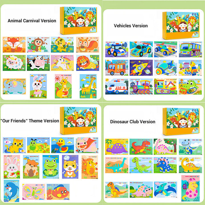 Kinder 3D Sticker-Set für Bastelaktivitäten, ein kreativer Lernspaß zur Förderung der Fantasie. 