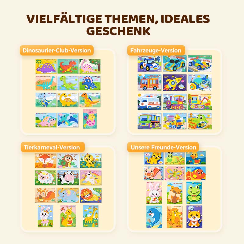 Lernspielzeug für Kinder: 3D Sticker-Set aus EVA-Schaum für kreatives Gestalten & Feinmotorik. 