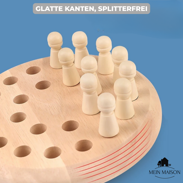Pädagogisches Holzspielzeug: Memory-Spiel für Kinder ab 3 Jahren, fördert Konzentration und Gedächtnis.