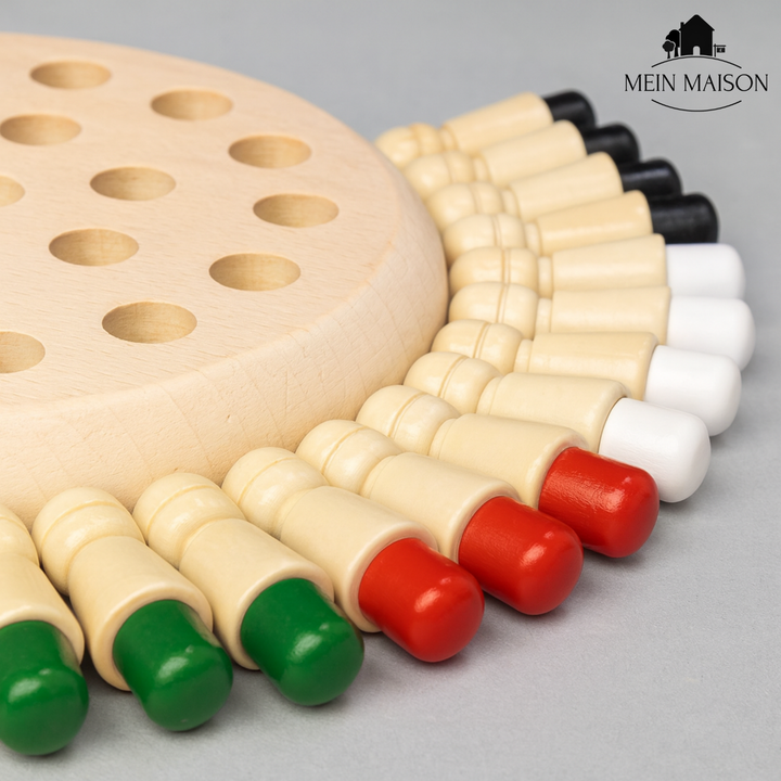 Familienspiel für Kinder ab 3: Holz Memory-Spiel, pädagogisch wertvoll, fördert Intelligenz spielerisch.