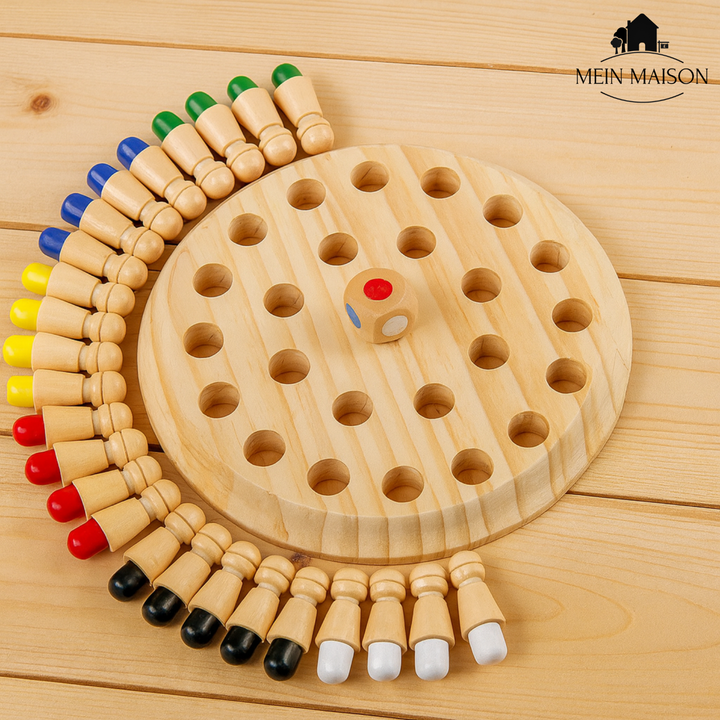 Geschenk für Kinder ab 3: Hochwertiges Holz Memory-Spiel, ein pädagogisches Lernspiel für die ganze Familie.