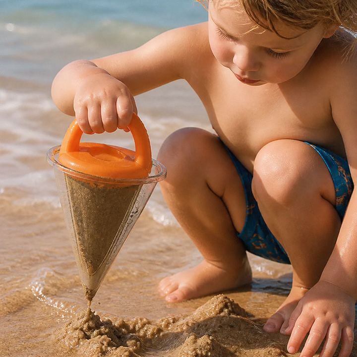 Vielseitiges Outdoor-Spielzeug: Sand Trichter für Kinder, stundenlanger Spielspaß in Sandkasten & Garten.