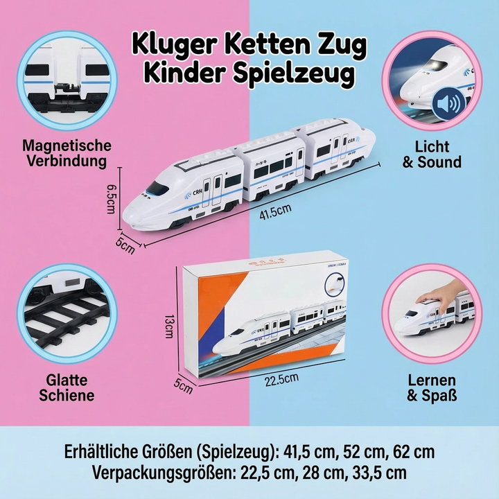 Geschenkidee: Bunter, elektrischer Kettenzug für Kinder, pädagogisches Lernspielzeug zur Motorikförderung.