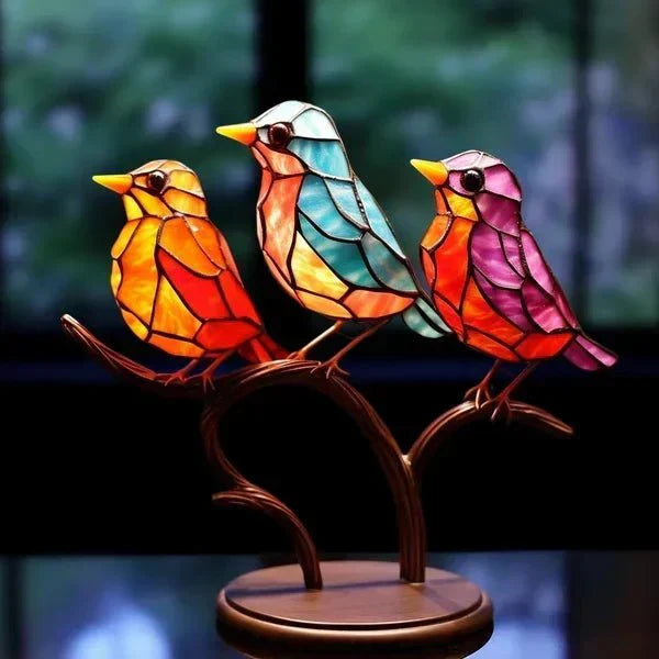Elegante Tierfigur aus Buntglas, handgefertigt, als schillernde Dekoration für Ihr Zuhause.