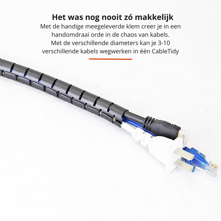Flexibler CableTidy Kabelschutz & Kabelmanagement-System hält Elektronik-Kabel sauber & ordentlich.