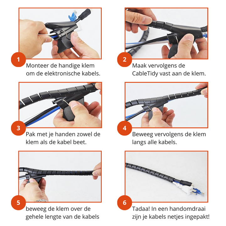 DIY CableTidy Lösung für ordentliches Kabelmanagement. Beendet Kabelsalat bei Elektronik-Geräten schnell & einfach.