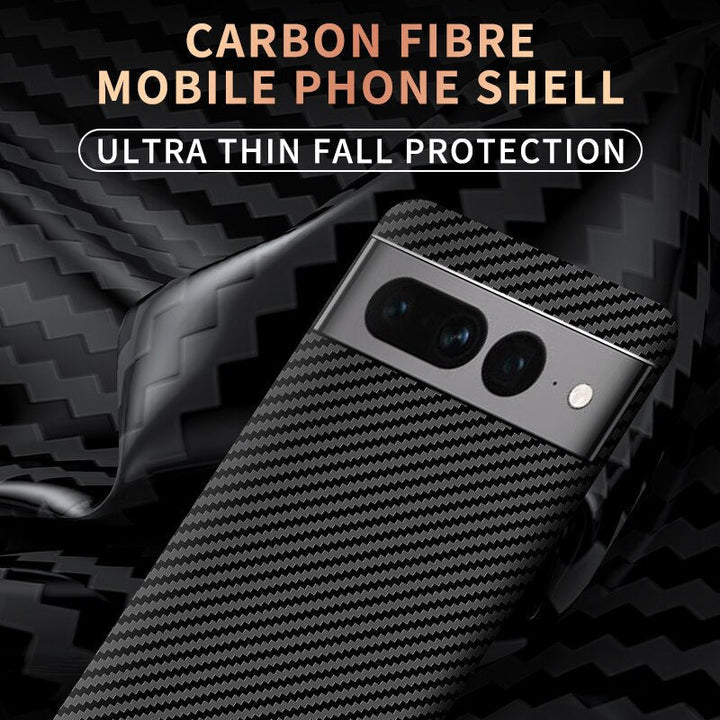 Robuste Carbon Schutzhülle für Google Pixel 7. Bietet optimalen Kratz- & Stoßschutz, schlank.
