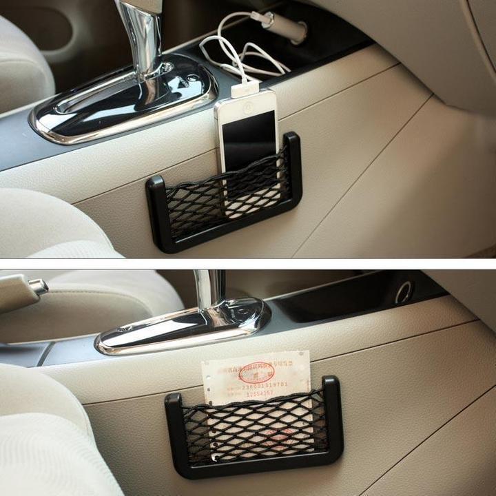 Cleverer Kleinteile Organizer: Die selbstklebende CarPocket Pro Netztasche schafft Platz & Übersicht im Pkw.