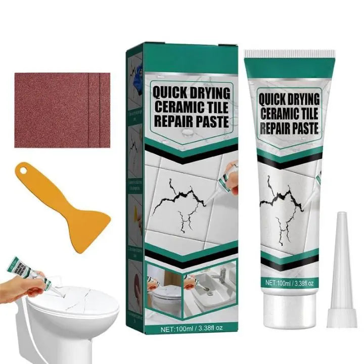 CeramiCare Reparaturpaste flickt Keramik, Porzellan & Marmor: Ideal für Heimwerker & DIY Fliesenreparaturen.