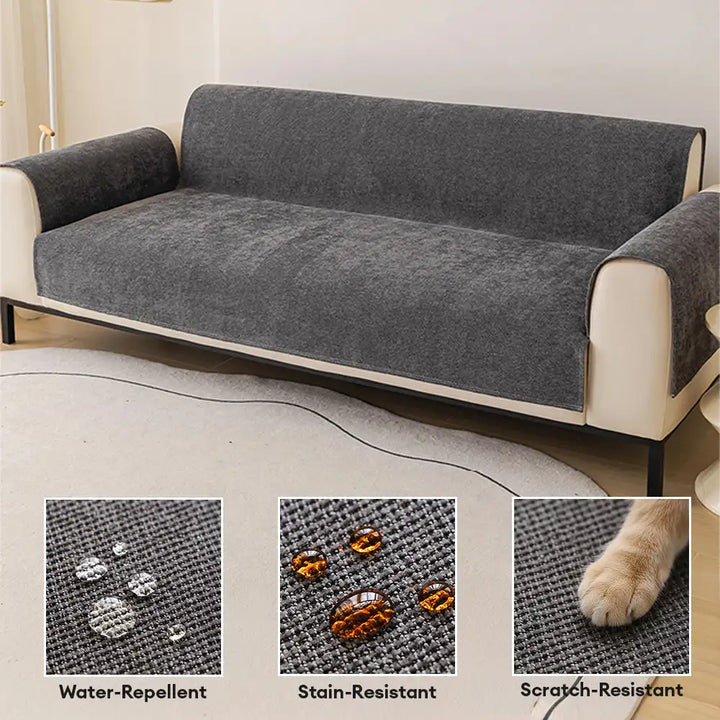 Gemütlicher Chenille Sofaüberzug, rutschfest und weich, schützt vor Flecken und Abnutzung.