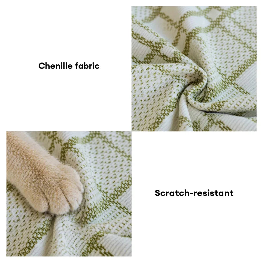 Kompletter Sofabezug aus atmungsaktivem Chenille mit Karomuster. Perfekter Schutz & moderne Wohnzimmerdeko.