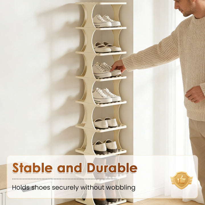 ClariStack: platzsparende Schuhaufbewahrung für ein aufgeräumtes Zuhause; modulares Design.