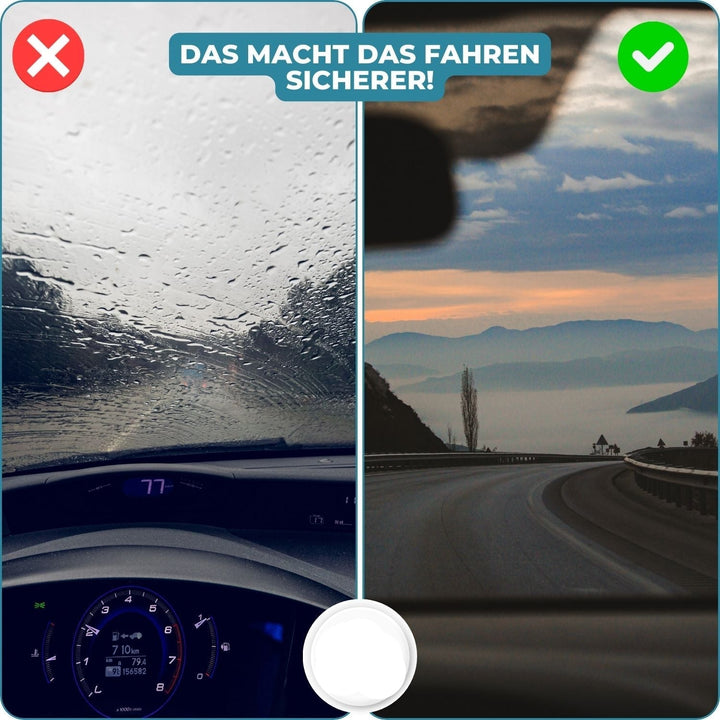Anwendung der ClearDrive Scheibenversiegelung auf Windschutzscheibe für langanhaltenden Regenschutz.