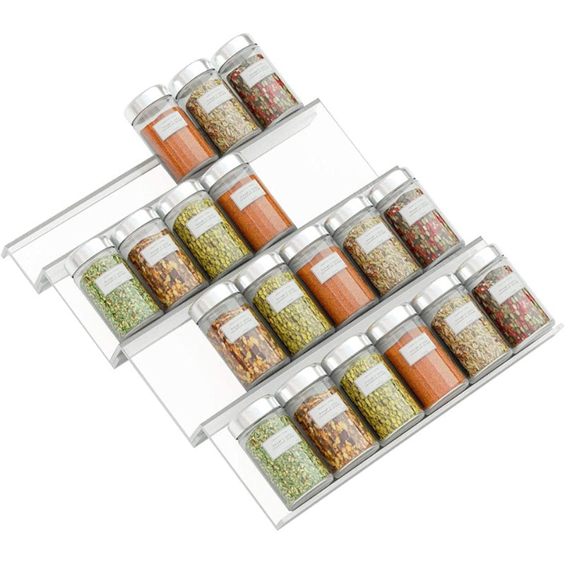 Praktisches Kochzubehör: ClearSpice transparenter Gewürz-Organizer für Schubladen, Acryl-Aufbewahrung Küche.