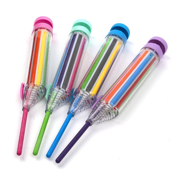 Innovativer ColorFlip 8-in-1 Mehrfarben-Buntstift für Kinder, ideal für Malspaß & Kreativität unterwegs.