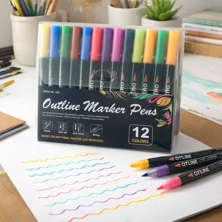 Farbenfrohes ColorSpark Duo Kreativstifte Marker Set mit Metallic-Effekten für Kinder und Bastelfreunde.
