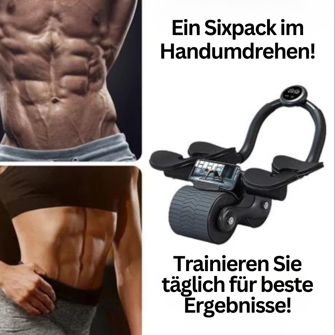 Frau trainiert ihren Rumpf mit dem CoreRoller Max AbRoller für einen starken Core.