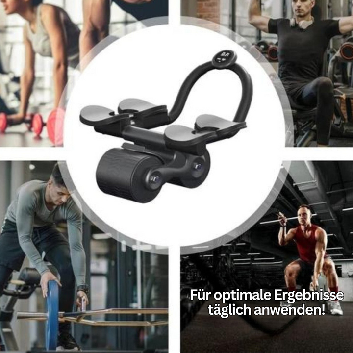Hochwertiger CoreRoller Max AbRoller mit rutschfestem Rad für sicheres Heimtraining.