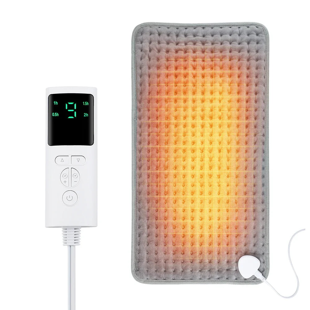 Detailaufnahme der Bedieneinheit des CosiTherm Heizkissens mit Temperatur- & Timer-Einstellungen.