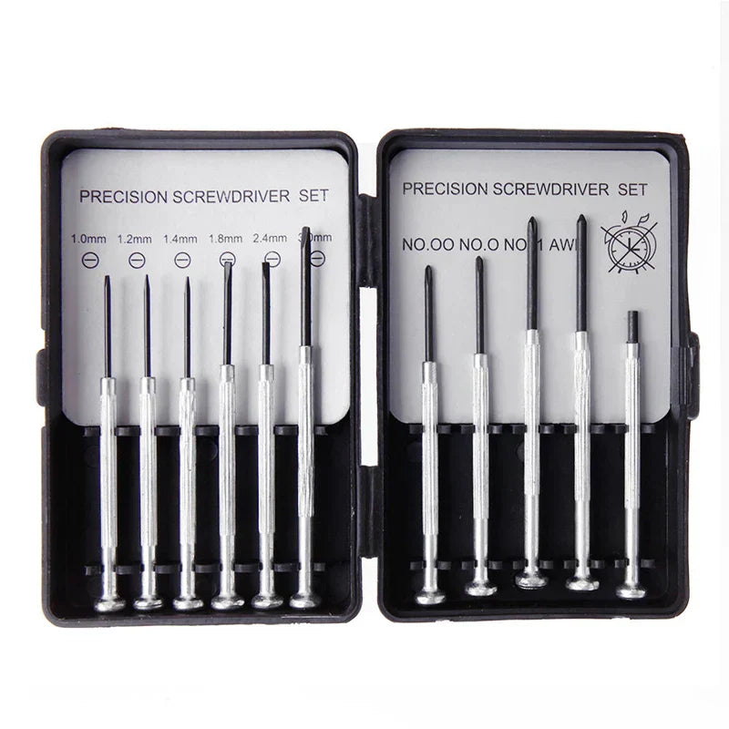 Craftix 11-tlg. Präzisionsschraubendreher-Set für Reparaturen, mit magnetischen Spitzen und praktischem Etui.