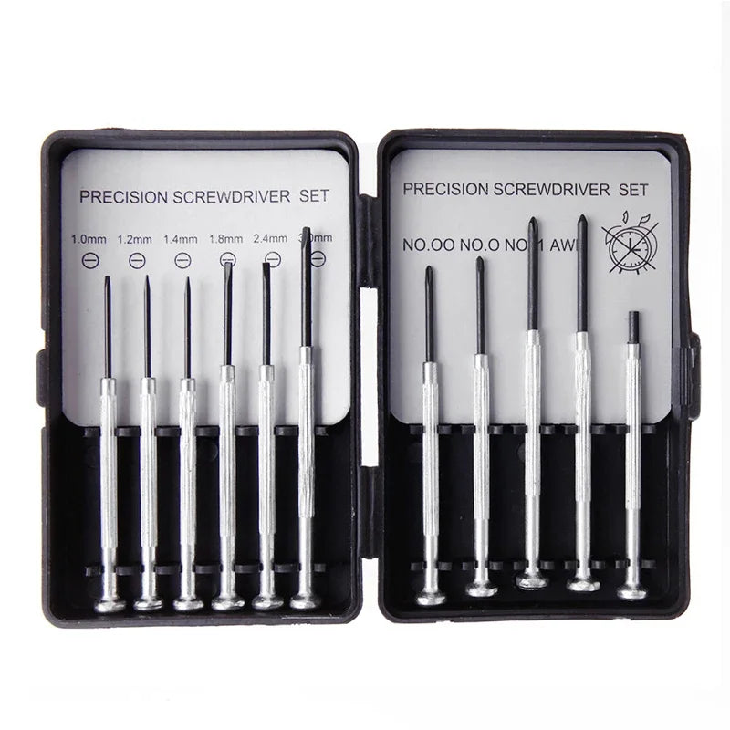 Umfassendes 11-teiliges Craftix Präzisions-Schraubendreher-Set für alle Mikro-Reparaturen, inkl. Etui.
