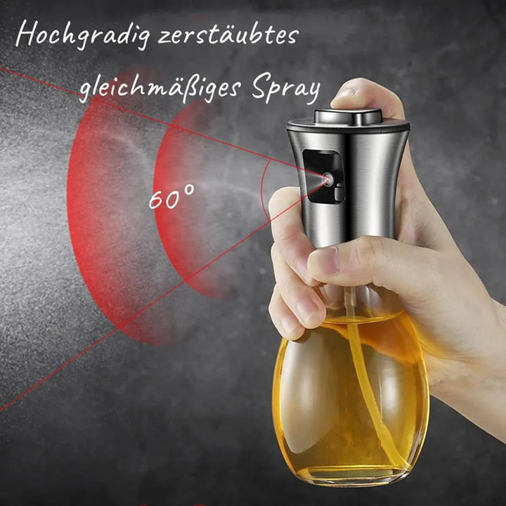 Eleganter CulinaMist Pro Ölsprüher aus Edelstahl und Glas, 200ml, für Öl und Essig, idealer Küchenhelfer.
