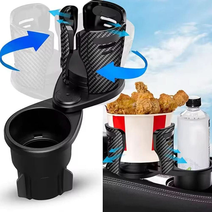 Cleverer CUPSWIVEL Doppel-Becherhalter für Auto. Modernes Autozubehör für optimale Getränke-Organisation.