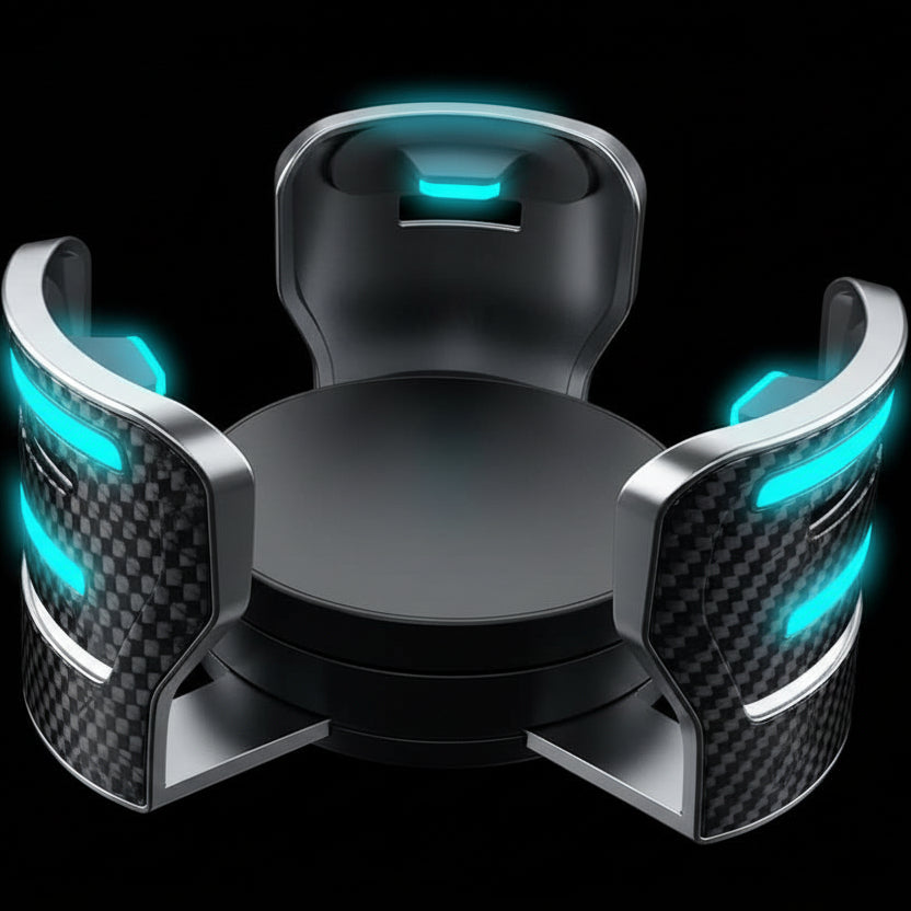 Ideales Reisezubehör: CUPSWIVEL 360° drehbarer Doppel-Getränkehalter fürs Auto. Perfekt für lange Fahrten.