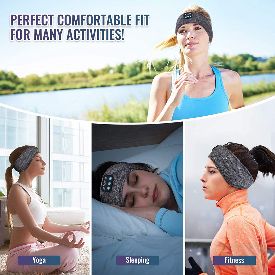Kabelloses Stirnband für Musik ohne störende Kabel beim Schlafen, Sport oder Reisen; Bluetooth-Kopfhörer.
