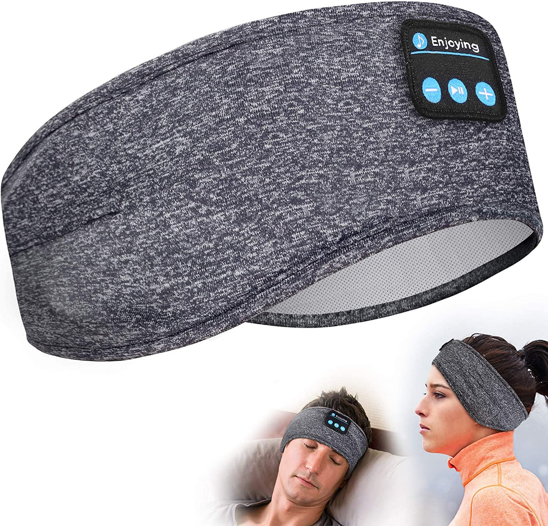Vielseitiges Unisex-Schlaf- & Sport-Stirnband mit kabellosen Kopfhörern; für Entspannung & Fitness.