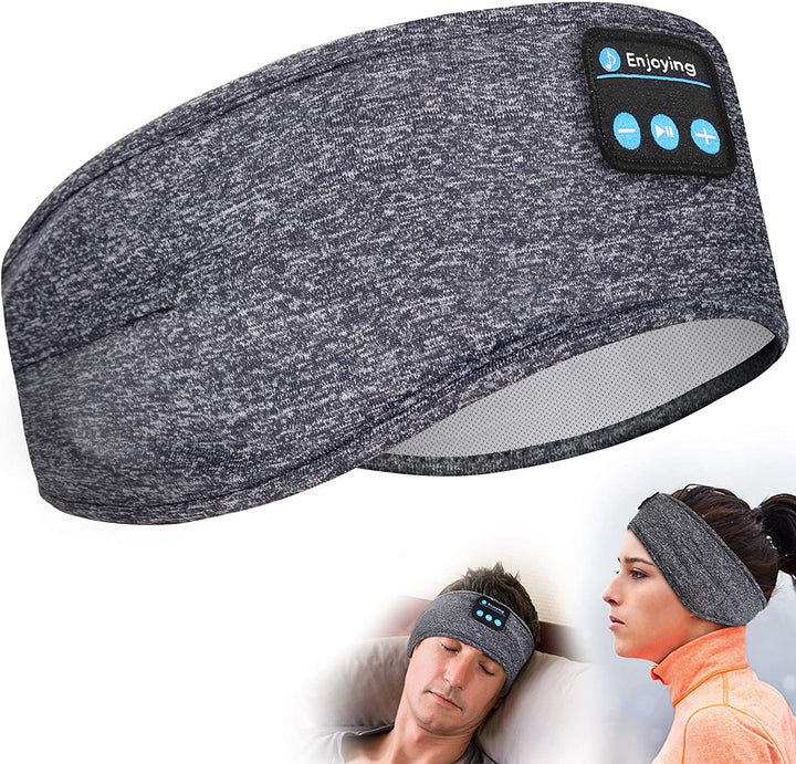 Vielseitiges Unisex-Schlaf- & Sport-Stirnband mit kabellosen Kopfhörern; für Entspannung & Fitness.