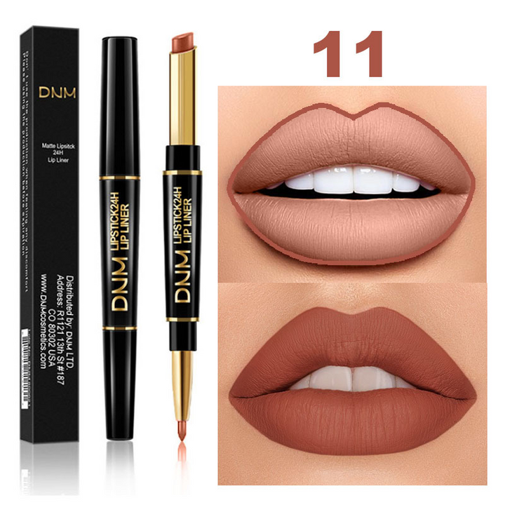 Hochwertiger Damen 2-in-1 Lippenstift & Konturenstift matt. Wasserfest, langanhaltend für professionelles Makeup.