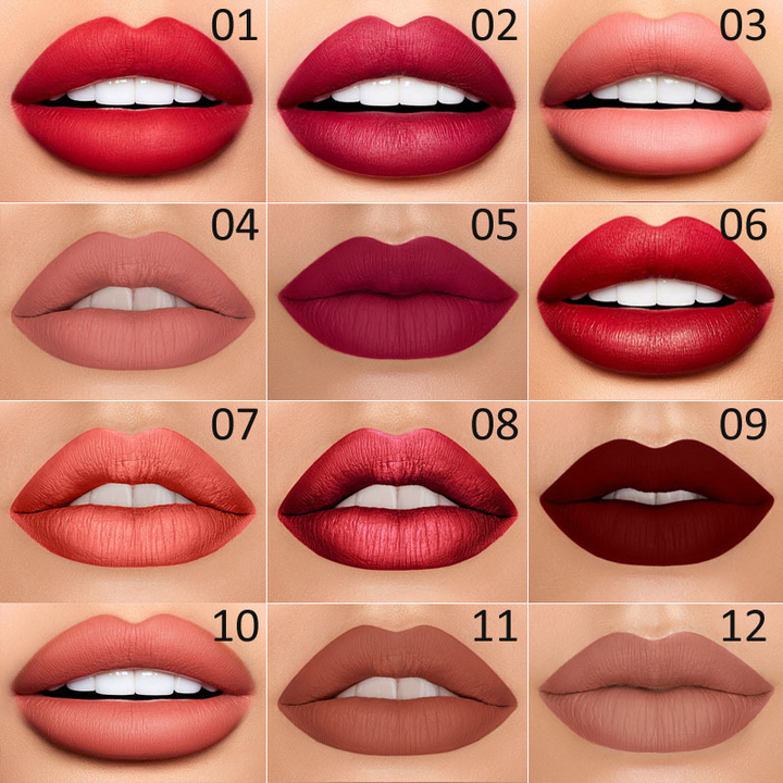 Geschmeidiger, matter 2-in-1 Lippenstift & Konturenstift für präzise, langanhaltende Lippenkontur. Wasserfestes Makeup.